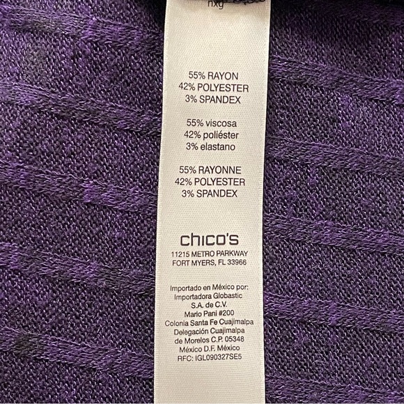 CHICO’s Zenergy Hooded Ribbed Purple Duster Cardigan Size 1 (Size 8) - Picture 7 of 8